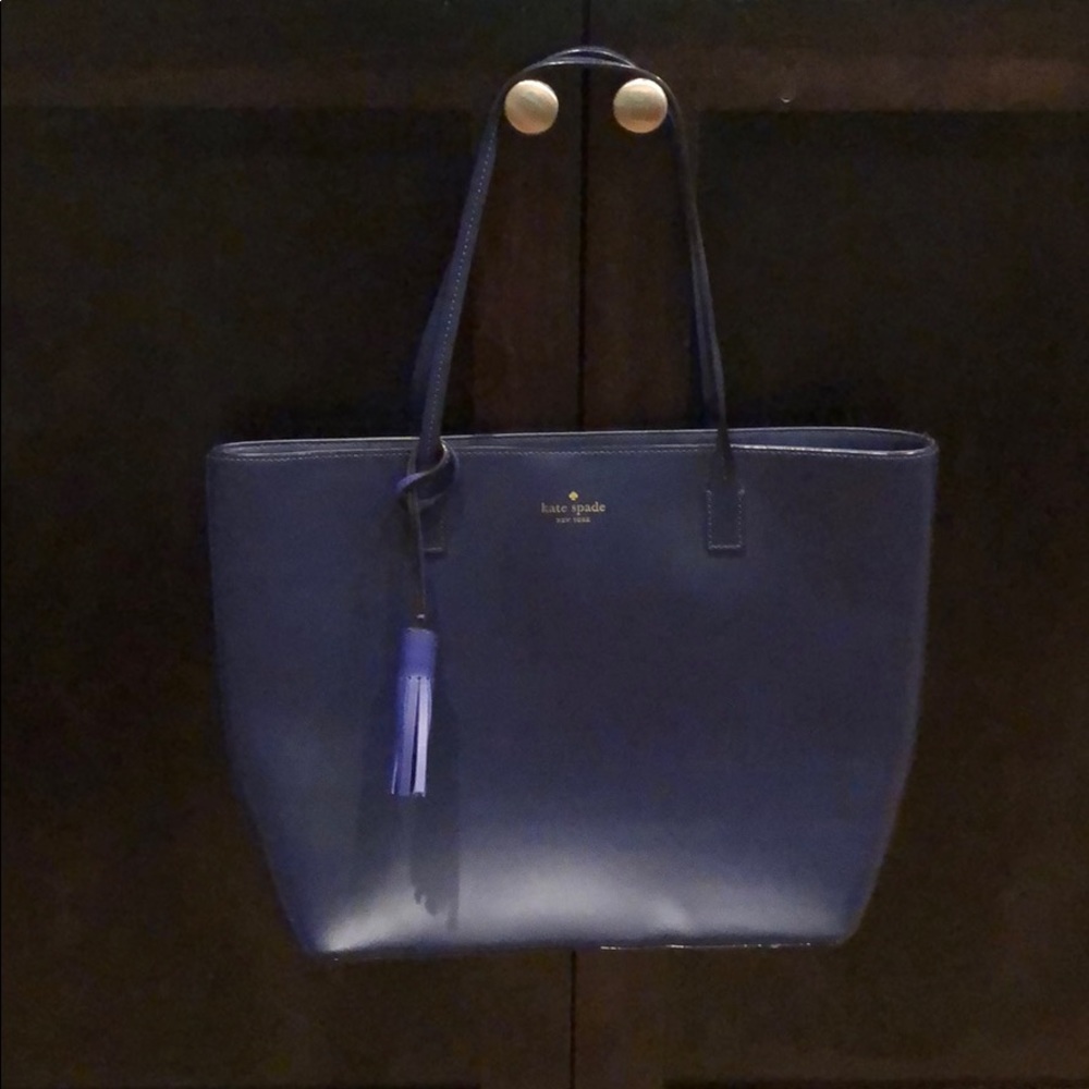 Navy Kate Spade Shoulder Bag with Royal Tassal